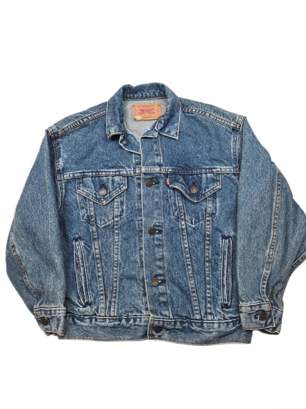 Levis Denim‎ Jean Jacket Womens Medium Blue Trucker 80s 90s Made USA Vintage